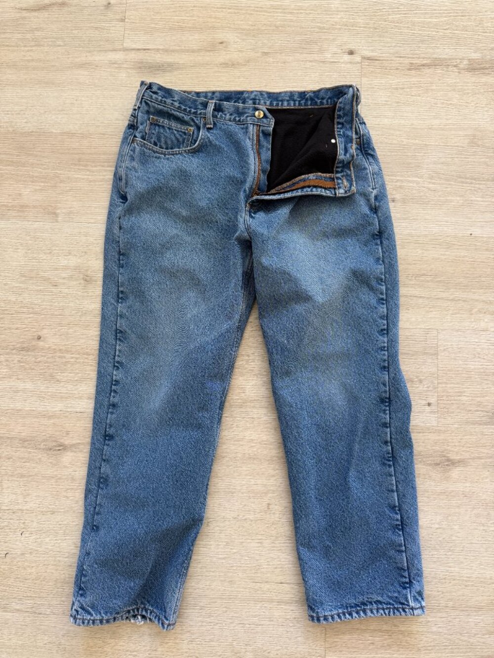 Carhartt Men’s Fleece Flannel Lined Jeans 38 x 30 Style B155